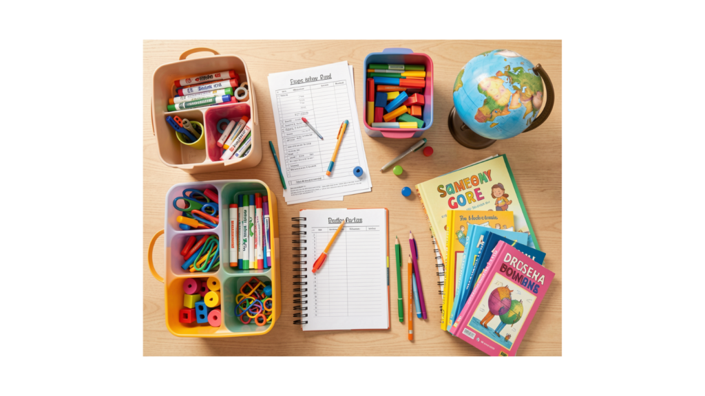 Low-tech teaching resources - printable worksheets, planners, books, manipulatives and classroom organization tools